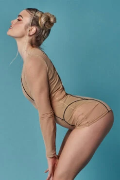 HotCakes Polewear Astrid Romper - Sand/black -Pole Dance Clothing & Shoes Shop 10 tCakes 2299036