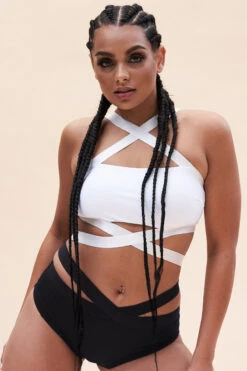 Lunalae Renee Cropped Bra - Recycled White -Pole Dance Clothing & Shoes Shop 126TPWhite 9