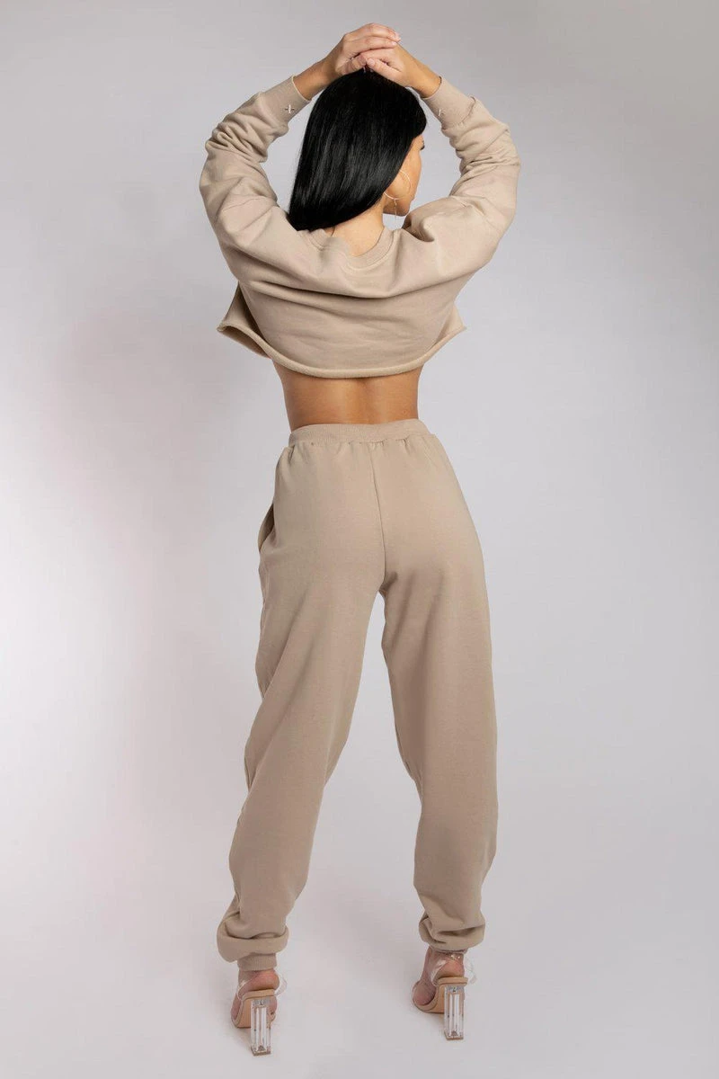 CXIX Oversized Jogger Bottoms - Fawn 2 CXIX Oversized Jogger Bottoms - Fawn - Image 2