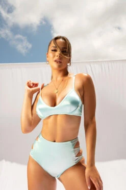 CXIX Aphrodite Bralette - Baby Blue Satin 20 CXIX Aphrodite Bralette - Baby Blue Satin -Pole Dance Clothing & Shoes Shop 20 12 10Creatures 111