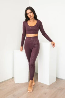 Lunalae Sticky Grip Long Sleeved Top - Recycled Mulberry -Pole Dance Clothing & Shoes Shop 20210209 LunaLae 293 27203a08 e780 405f aa32 b24e7aaa5889