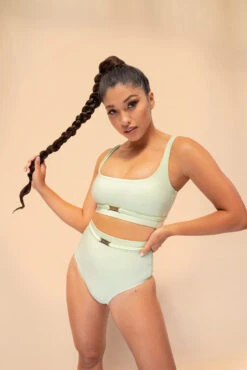 Lunalae Venus High Waist Bottoms - Recycled Light Green -Pole Dance Clothing & Shoes Shop 2021101 LunaLae0530