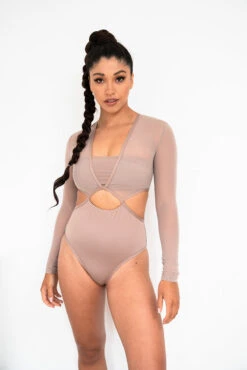 Lunalae Diana Bodysuit - Recycled Mocha -Pole Dance Clothing & Shoes Shop 2021101 LunaLae4609