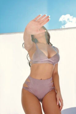 CXIX Aphrodite High Waist Bottoms - Lilac Suede -Pole Dance Clothing & Shoes Shop 21 06 25CreaturesofXIX edit 62