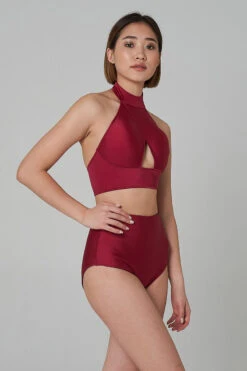 Shark Polewear High Waist Shorts - Wine -Pole Dance Clothing & Shoes Shop 21.12.20 07847