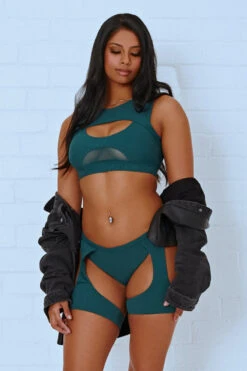 CXIX BaddieBabe Garter Bottoms - Teal -Pole Dance Clothing & Shoes Shop 22 10 06CXIX74420 1