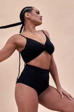 Lunalae High Waist Shorts - Ribbed Black -Pole Dance Clothing & Shoes Shop 221011 LunaLae 01 0035