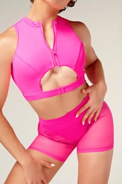 CXIX Dollhaus Mesh Biker Shorts - Barbie Pink -Pole Dance Clothing & Shoes Shop 23 01 03CXIX 12841