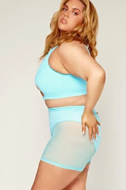 CXIX Dollhaus Mesh Biker Shorts - Blue -Pole Dance Clothing & Shoes Shop 23 01 03CXIX 14161