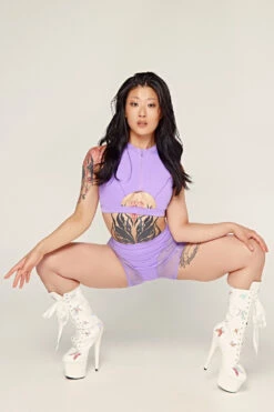 CXIX Dollhaus Mesh Biker Shorts - Purple 9 CXIX Dollhaus Mesh Biker Shorts - Purple -Pole Dance Clothing & Shoes Shop 23 01 03CXIX 9321 1