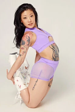 CXIX Dollhaus Mesh Biker Shorts - Purple 11 CXIX Dollhaus Mesh Biker Shorts - Purple -Pole Dance Clothing & Shoes Shop 23 01 03CXIX 9621 1