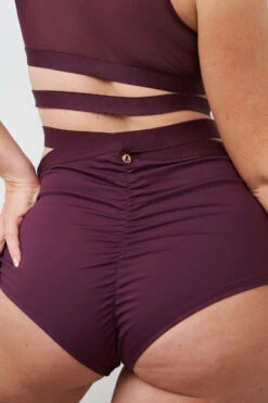Lunalae Tara High Waisted Bottoms - Recycled Mulberry -Pole Dance Clothing & Shoes Shop 230329 LUNALAE 10 0533