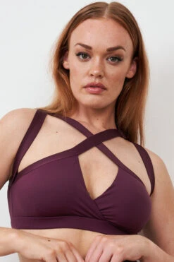 Lunalae Tia Strappy Crossover Top - Recycled Mulberry 8 Lunalae Tia Strappy Crossover Top - Recycled Mulberry -Pole Dance Clothing & Shoes Shop 230329 LUNALAE 11 0550