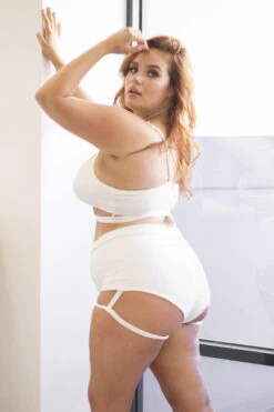 Lunalae Lure You High Waisted Garter Shorts - White -Pole Dance Clothing & Shoes Shop 6R7A7359 f7dfa356 99dd 40b9 82eb 672e48347f83