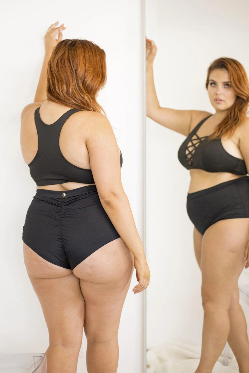 Lunalae High Waist Shorts - Black 5 Lunalae High Waist Shorts - Black - Image 5