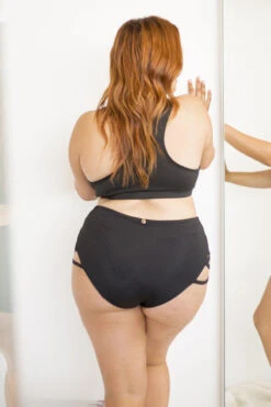 Lunalae High Waist Cross Section Shorts - Black -Pole Dance Clothing & Shoes Shop 6R7A8520