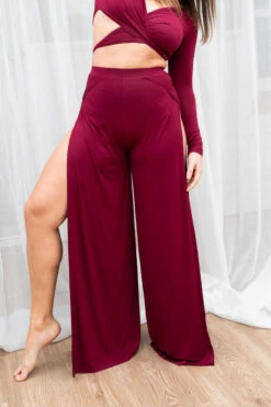 Lunalae Aster Pants - Wine -Pole Dance Clothing & Shoes Shop 7 1