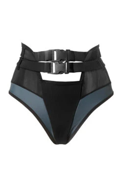 Hamade Activewear High Waisted Buckle Bottoms - Black -Pole Dance Clothing & Shoes Shop AW05