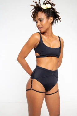 Nona Perkasa Angel Bottoms - Black -Pole Dance Clothing & Shoes Shop AngelBottomBlack01