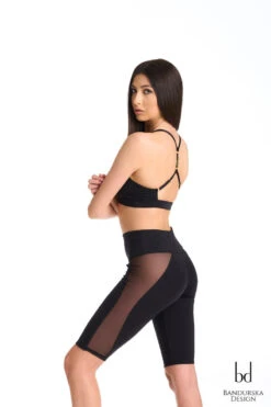 Bandurska Asana Biker Shorts - Black -Pole Dance Clothing & Shoes Shop Asana2