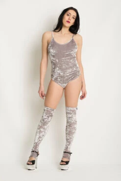 Paradise Chick Animal Leg Warmers (with Kneepads) - Silver Velvet 10 Paradise Chick Animal Leg Warmers (with Kneepads) - Silver Velvet -Pole Dance Clothing & Shoes Shop B73A4856