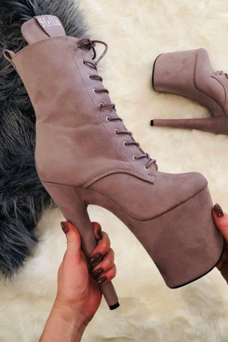 Hella Heels BabyDoll 8inch Boots - Lilac Mink 6 Hella Heels BabyDoll 8inch Boots - Lilac Mink - Image 6