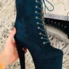 Hella Heels BabyDoll 8inch Boots - Teal