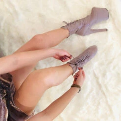 Hella Heels BabyDoll 8inch Boots - Lilac Mink 16 Hella Heels BabyDoll 8inch Boots - Lilac Mink -Pole Dance Clothing & Shoes Shop BD Dark Mink 8 inch 4 copy