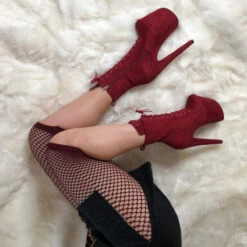 Hella Heels BabyDoll 8inch Boots - Dark Red 15 Hella Heels BabyDoll 8inch Boots - Dark Red -Pole Dance Clothing & Shoes Shop BD Dark Red 8 inch 3