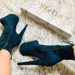 Hella Heels BabyDoll 8inch Boots - Teal 15 Hella Heels BabyDoll 8inch Boots - Teal -Pole Dance Clothing & Shoes Shop BD Teal 8 Inch 7