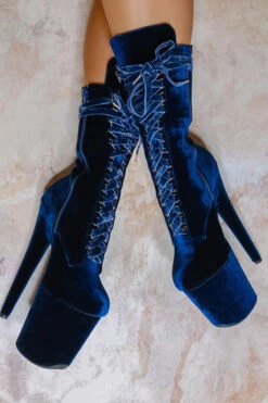 Hella Heels BabyDoll Velvet 8inch Boots - Old Money 9 Hella Heels BabyDoll Velvet 8inch Boots - Old Money -Pole Dance Clothing & Shoes Shop BabyDollVelvet8inchBoots OldMoney2