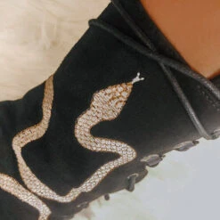 Hella Heels Snake In My Boot 8inch Boots - Black -Pole Dance Clothing & Shoes Shop Black 3