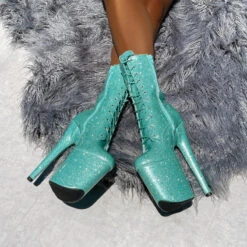 Hella Heels The Glitterati 8inch Boots - Baby Blues 9 Hella Heels The Glitterati 8inch Boots - Baby Blues -Pole Dance Clothing & Shoes Shop Bluebabybluesglitter8inchpoledancehighboot 4 1