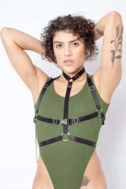 Rolling Jane Bodysuit - Military Green -Pole Dance Clothing & Shoes Shop Copiade MG 6926