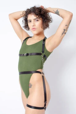 Rolling Jane Bodysuit - Military Green -Pole Dance Clothing & Shoes Shop Copiade MG 6928