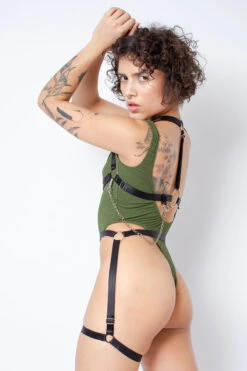 Rolling Jane Bodysuit - Military Green -Pole Dance Clothing & Shoes Shop Copiade MG 6935