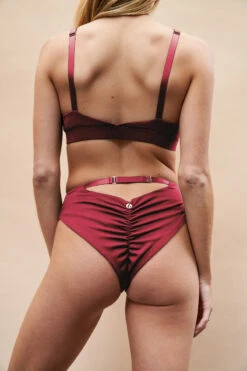 Lunalae Hannah Low Waist Bottoms - Recycled Burgundy -Pole Dance Clothing & Shoes Shop Copyof220701 LunaLae 19 0867copy