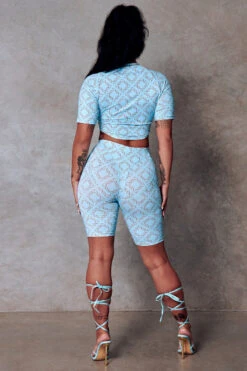 CXIX 119 Biker Shorts - Blue Print -Pole Dance Clothing & Shoes Shop Crop Tee Blue Monogram Streetwear poledance CXIX b1866438 4553 412c 9683 a33e6b33fa3b