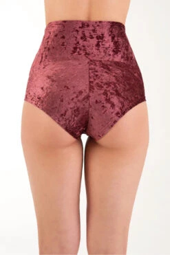 Dragonfly Betty High-Waisted Shorts - Velvet Amaranth -Pole Dance Clothing & Shoes Shop DF Velvet Betty shorts amaranth3