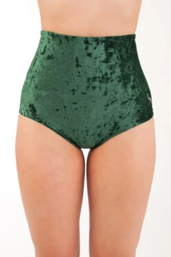 Dragonfly Betty High-Waisted Shorts - Velvet Emerald 11 Dragonfly Betty High-Waisted Shorts - Velvet Emerald -Pole Dance Clothing & Shoes Shop DF Velvet Betty shorts emerald 1