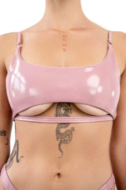 Naughty Thoughts Sinner Vinyl Underboob Top - Pink 8 Naughty Thoughts Sinner Vinyl Underboob Top - Pink -Pole Dance Clothing & Shoes Shop DL 08819