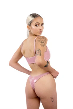 Naughty Thoughts Sinner Vinyl Thong Bottoms - Pink -Pole Dance Clothing & Shoes Shop DL 08886 1