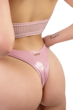 Naughty Thoughts Sinner Vinyl Thong Bottoms - Pink -Pole Dance Clothing & Shoes Shop DL 09199