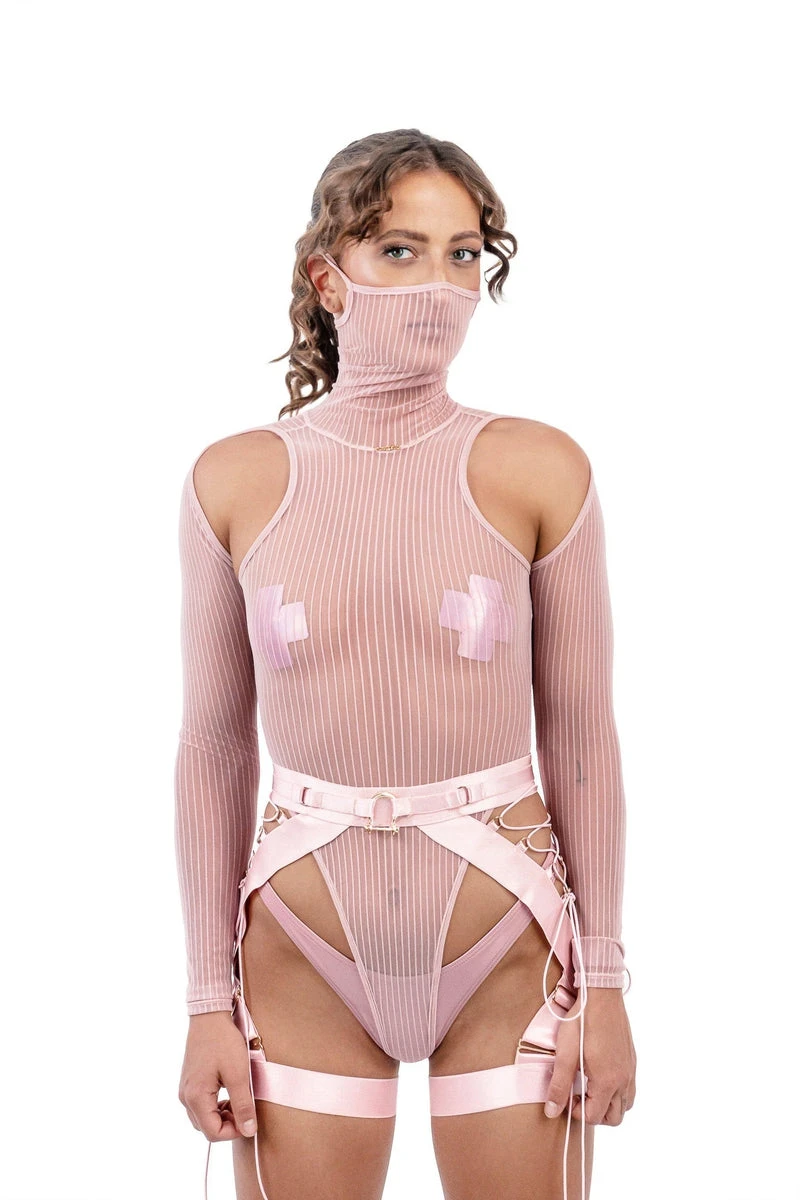 Naughty Thoughts XXX Rated See Through Bodysuit - Pink 1 Naughty Thoughts XXX Rated See Through Bodysuit - Pink