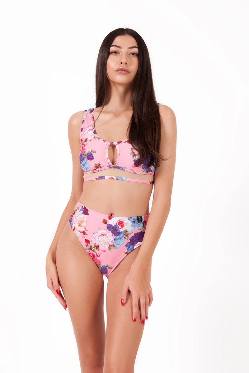 Pole Addict Mona High Leg Bottoms - Peony 1 Pole Addict Mona High Leg Bottoms - Peony