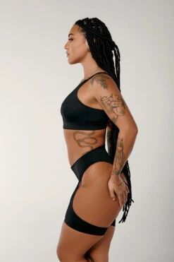 CXIX Dopamine High Suspender Bottoms - Black -Pole Dance Clothing & Shoes Shop Dopamine black high suspenders bottoms sports bracxix15