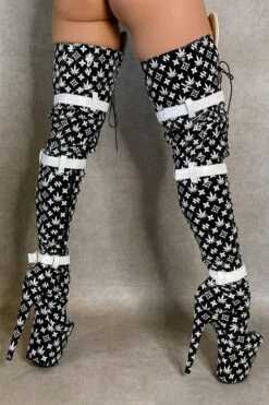 Hella Heels Branded Thigh High 8inch Boots - Black -Pole Dance Clothing & Shoes Shop EmpireKicksBrandedblack8inchpoledancethighhighboot 10