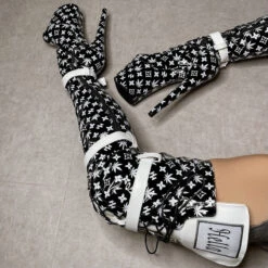 Hella Heels Branded Thigh High 8inch Boots - Black -Pole Dance Clothing & Shoes Shop EmpireKicksBrandedblack8inchpoledancethighhighboot 6