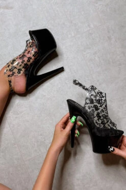 Hella Heels Make It Reign 7inch Stilettos - Black -Pole Dance Clothing & Shoes Shop EmpireKicksMakeitReignBlack7inchpoledanceShieldStiletto 2