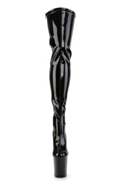 Pleaser USA Flamingo-3063 8inch Thigh High Pleaser Boots - Patent Black -Pole Dance Clothing & Shoes Shop FLAM3063 B MFront